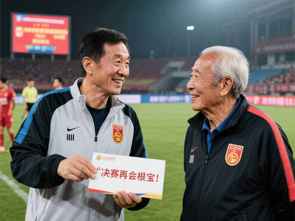 三大球老帅对决:殷铁生笑谈与根宝决赛相见 三大球老帅对决:殷铁生笑谈与根宝决赛相见